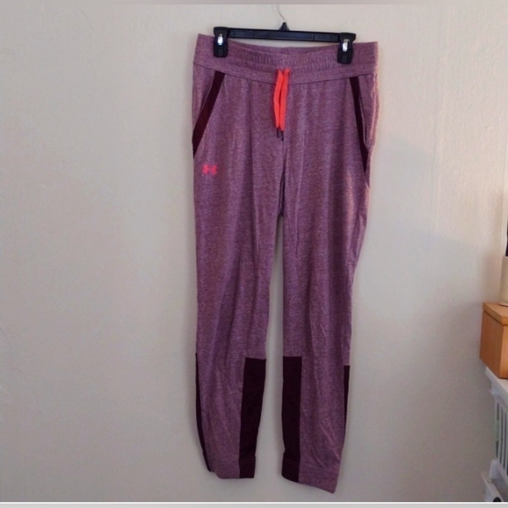 Under Armour Sport Purple & Burgundy Loose Fit Drawstring Joggers Size L